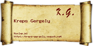 Kreps Gergely névjegykártya